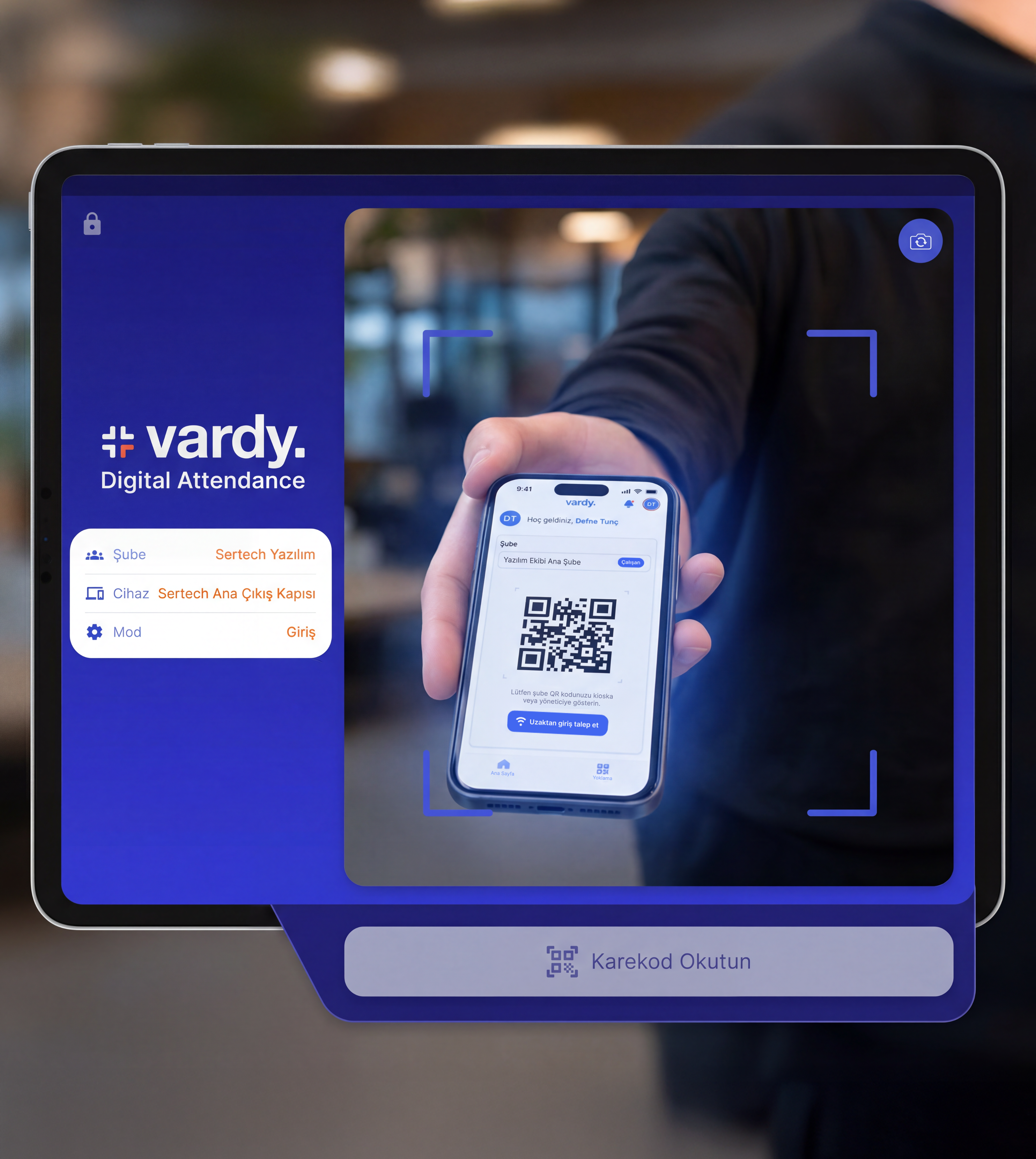 QR Kodlu Kiosk Personel Yoklama Terminali